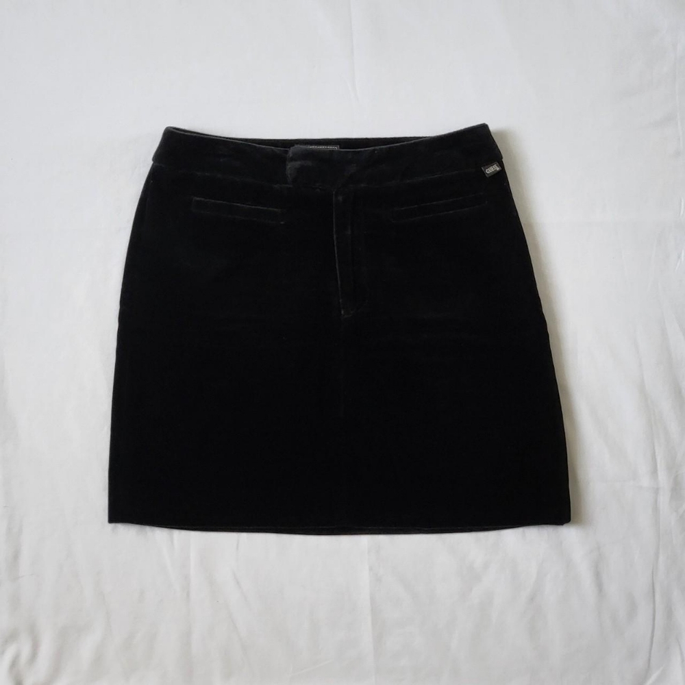 Vintage Guess Black Velvet Skirt